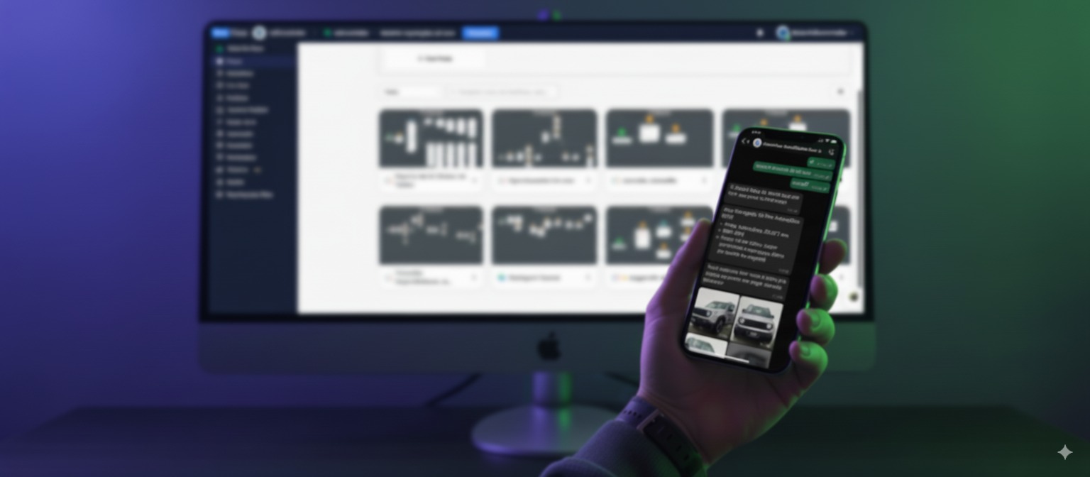 Profissional usando smartphone com agente de IA para automação de atendimento